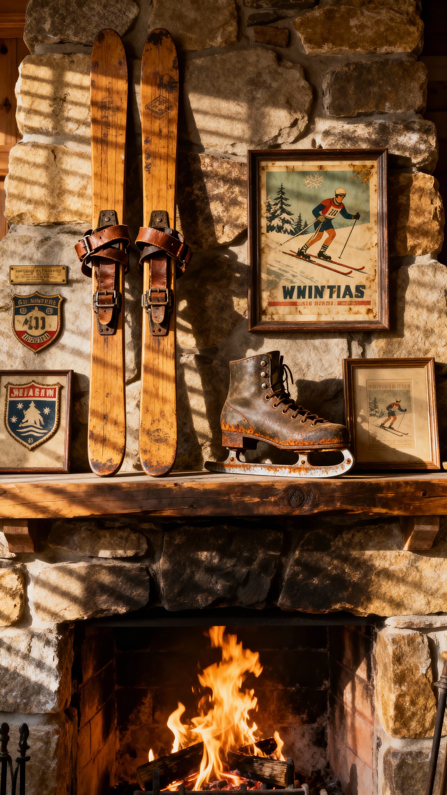 rustic cozy winter sports decor
