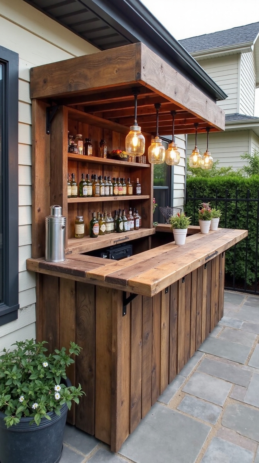 rustic customizable budget friendly entertaining pallet bar