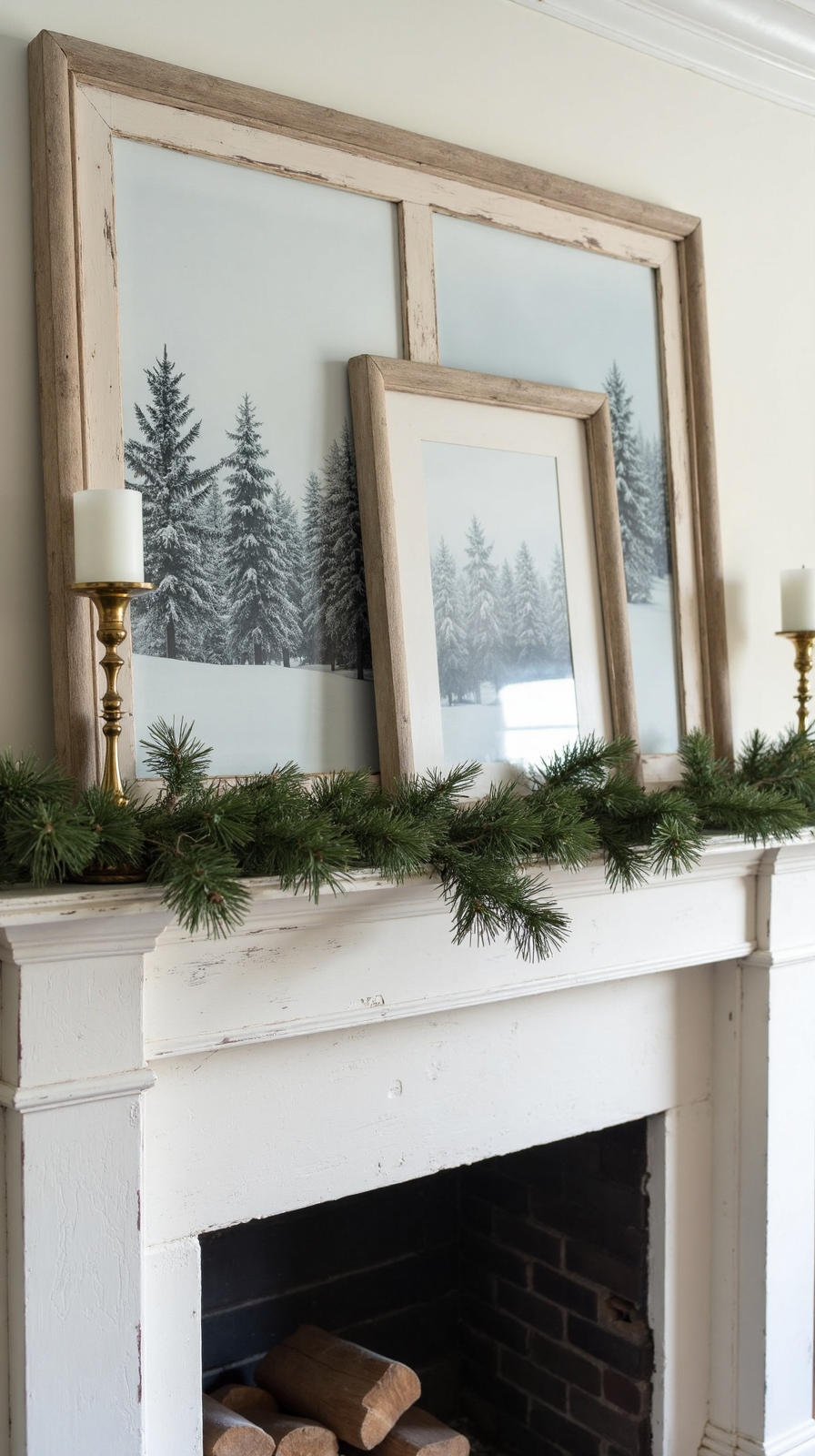 rustic distressed winter photography framed