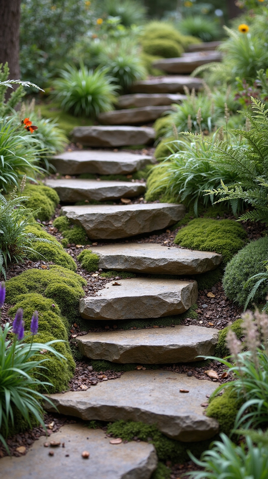 rustic durable organic natural stone steps