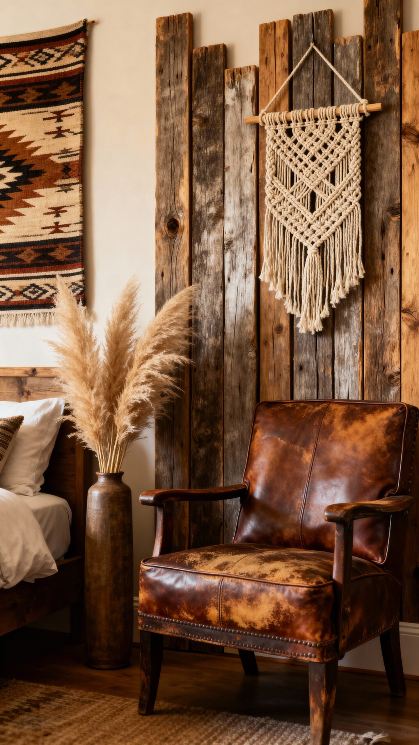 rustic earthy boho western accent wall