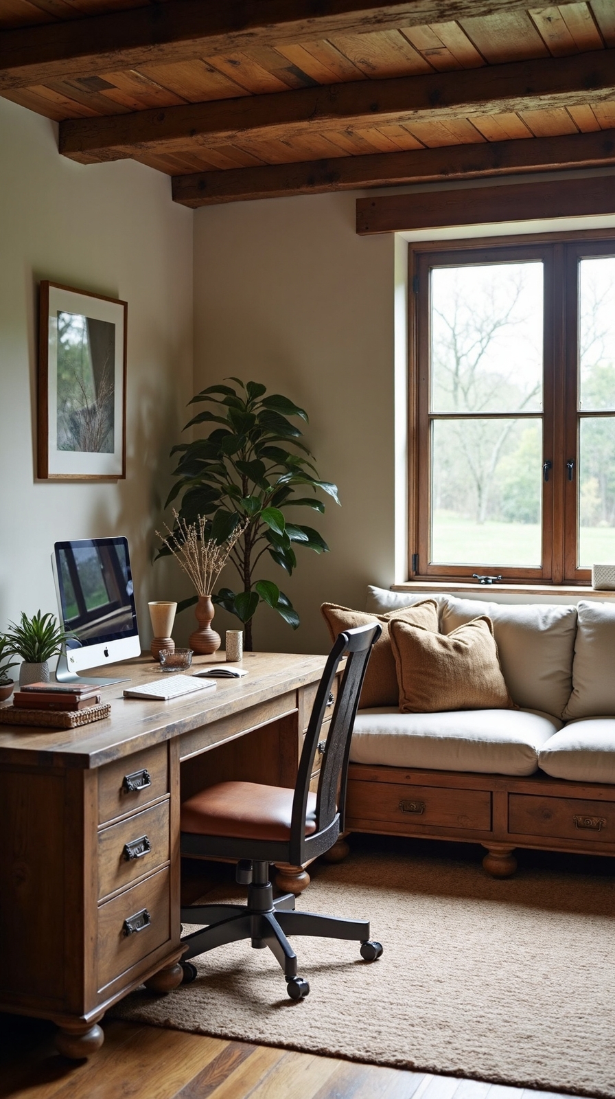 rustic farmhouse office cozy retreat