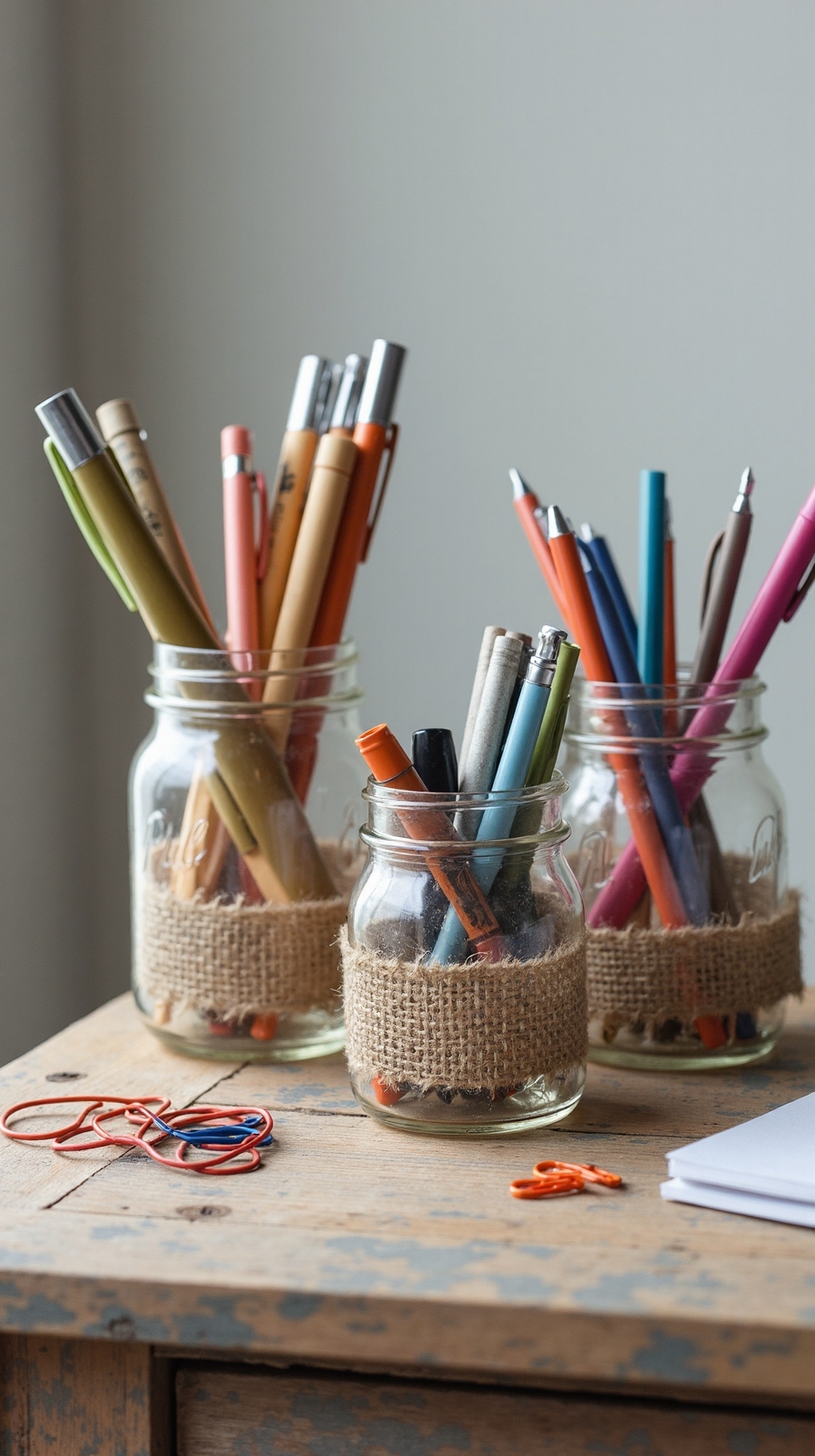 rustic functional decorative office organization