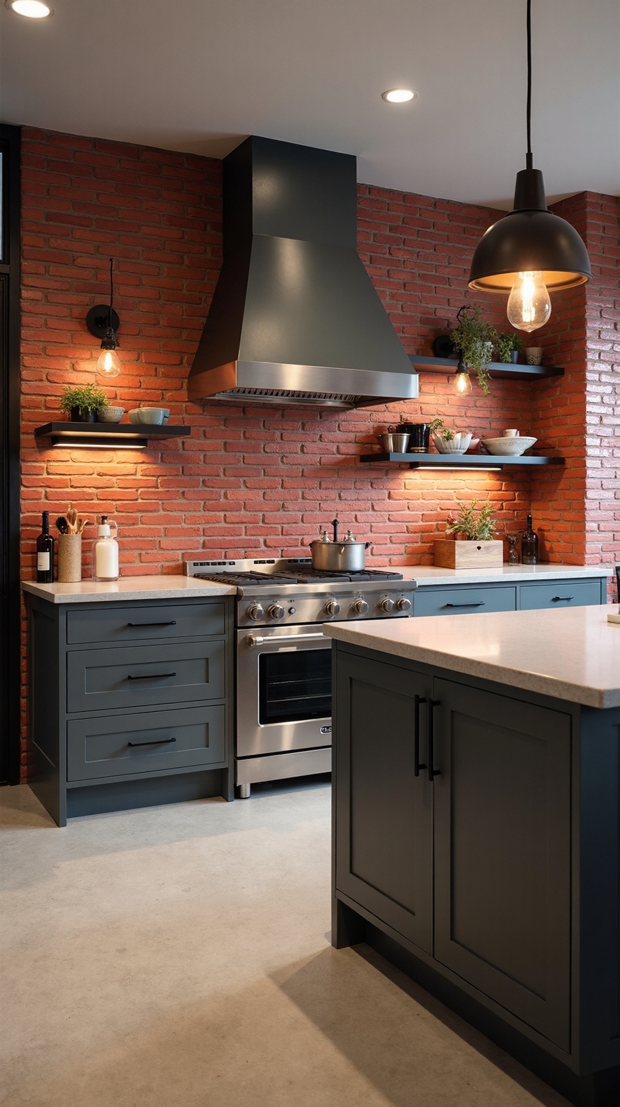 rustic industrial brick look versatile