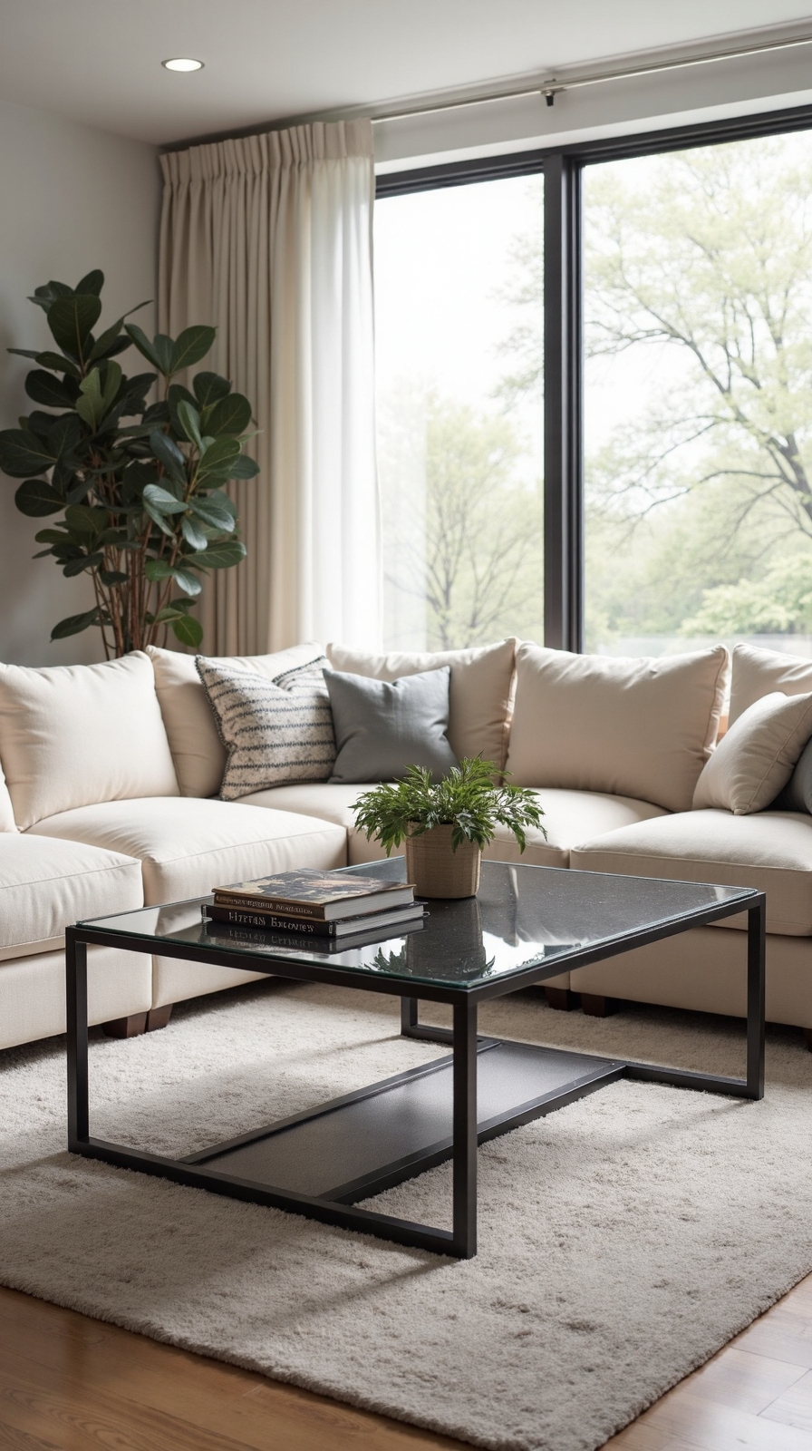 rustic industrial coffee table contrast