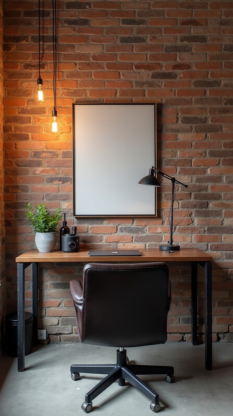 rustic industrial modern workspace design