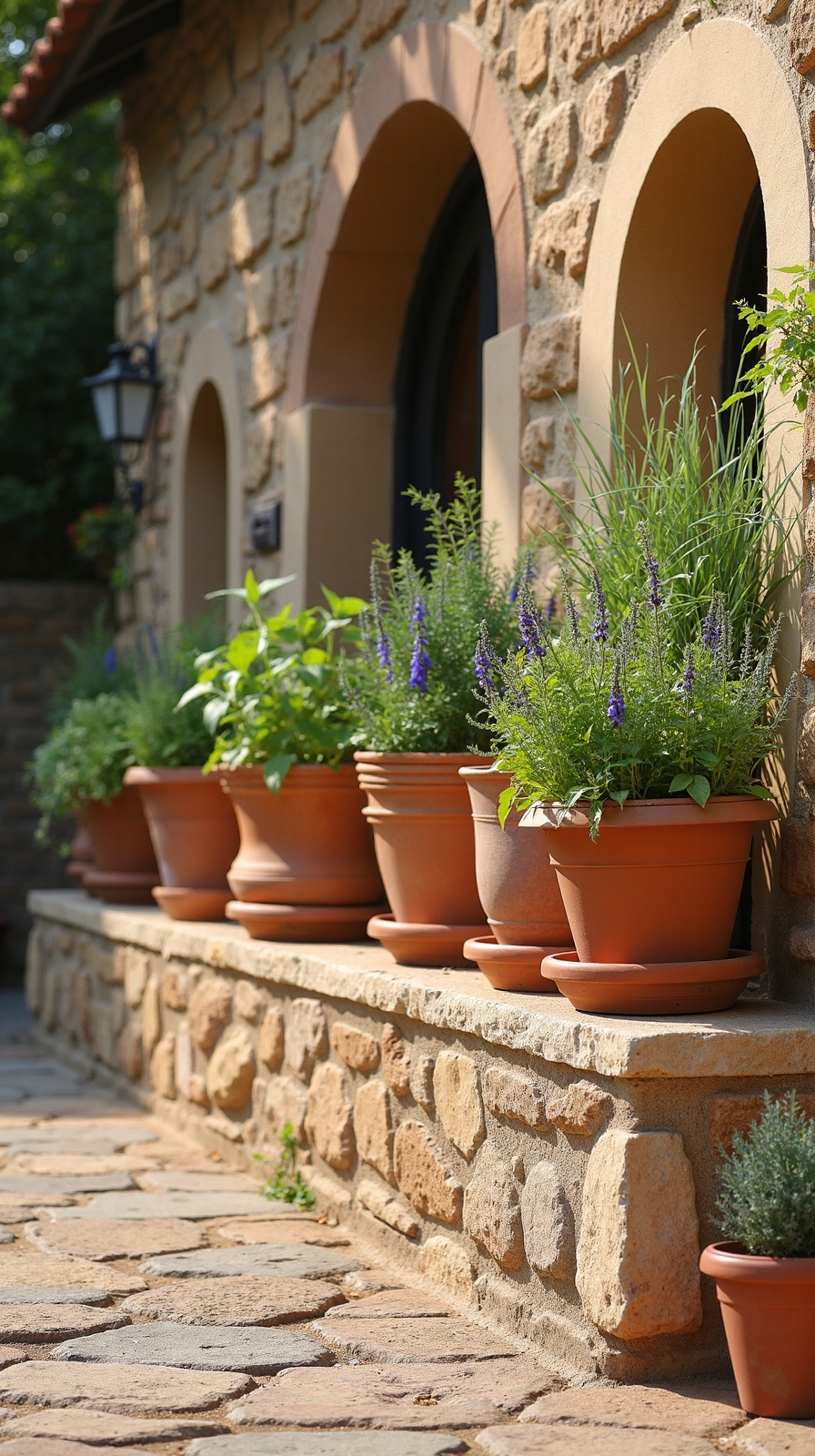 rustic mediterranean garden terraces
