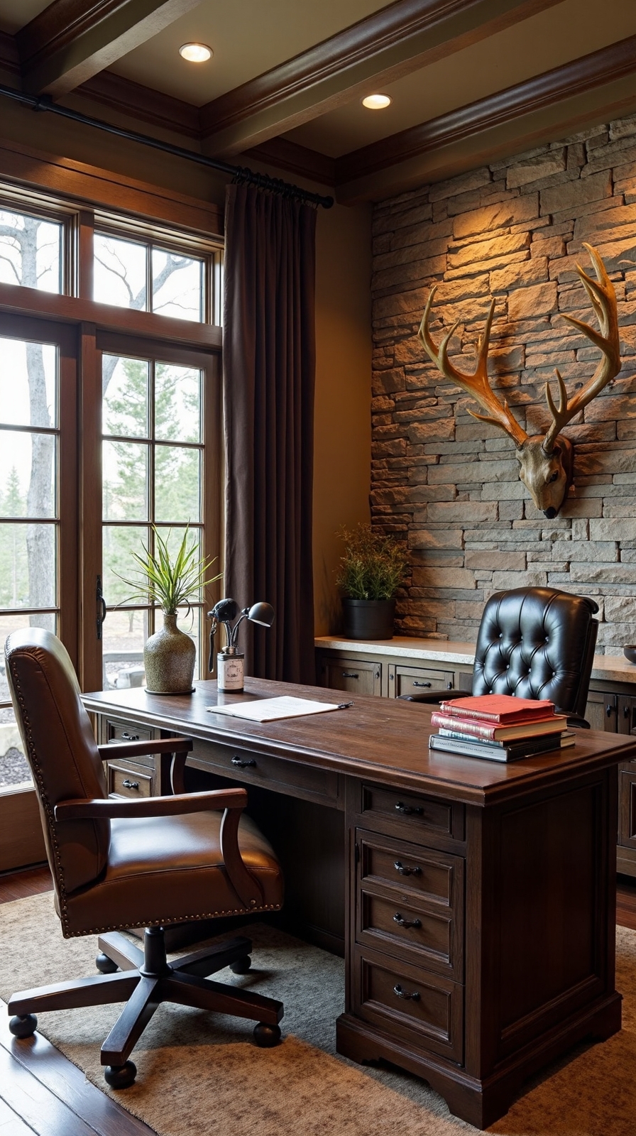 rustic natural authentic balanced workspace