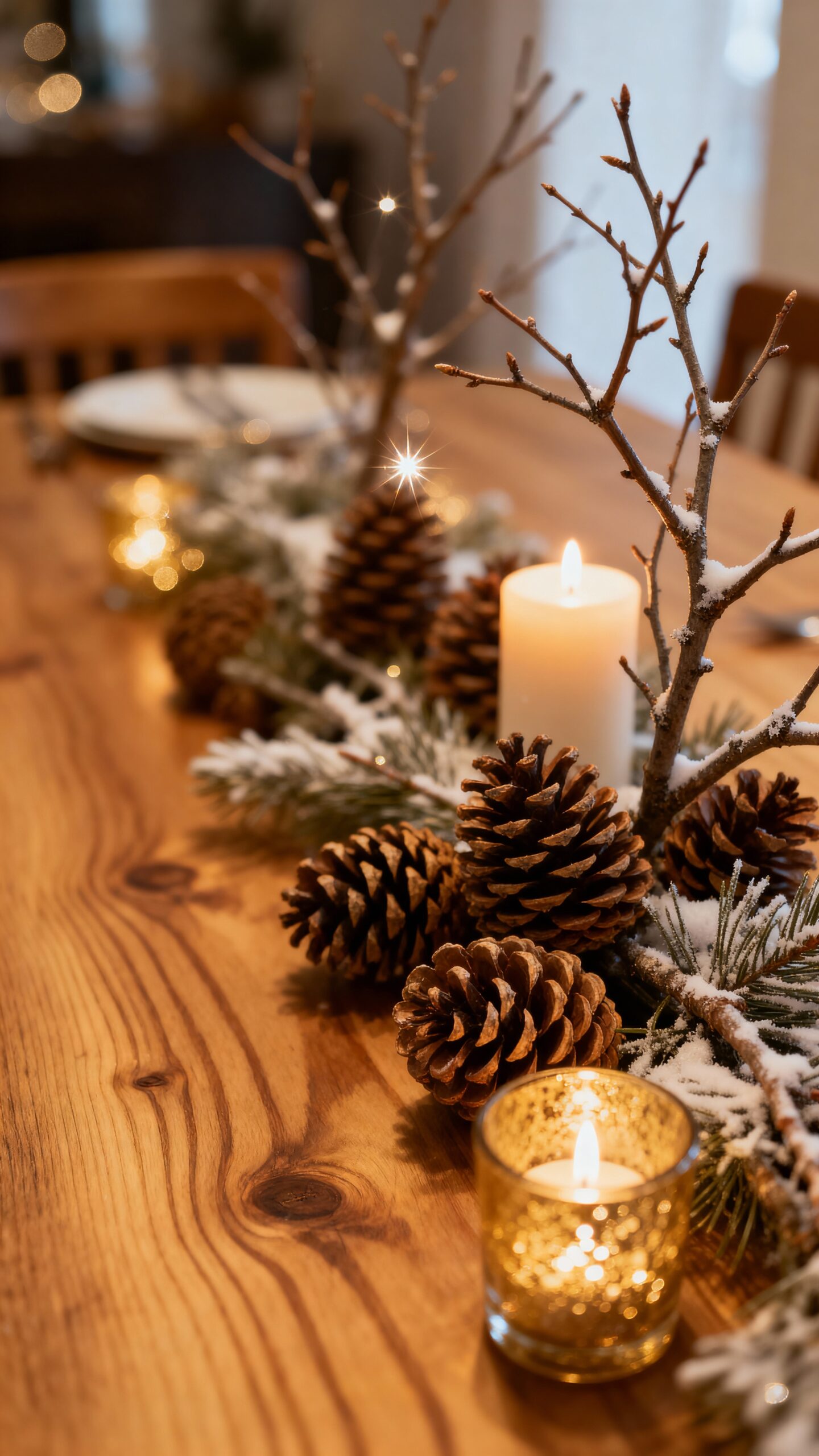 rustic natural elegant winter centerpieces
