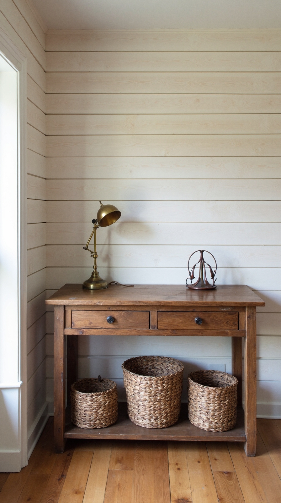 rustic natural textured shiplap wall treatment