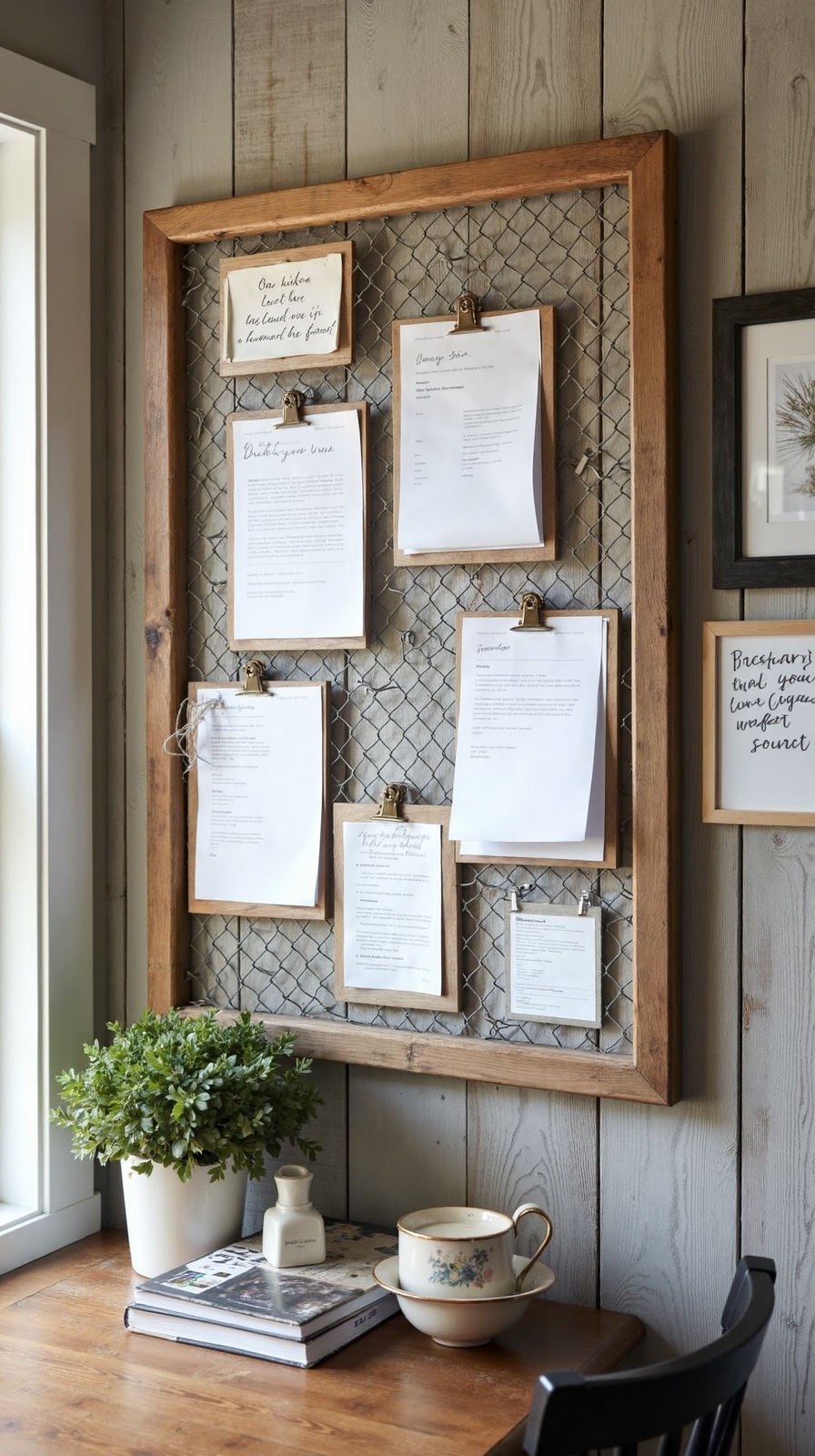 rustic organized accessible farmhouse bulletin board