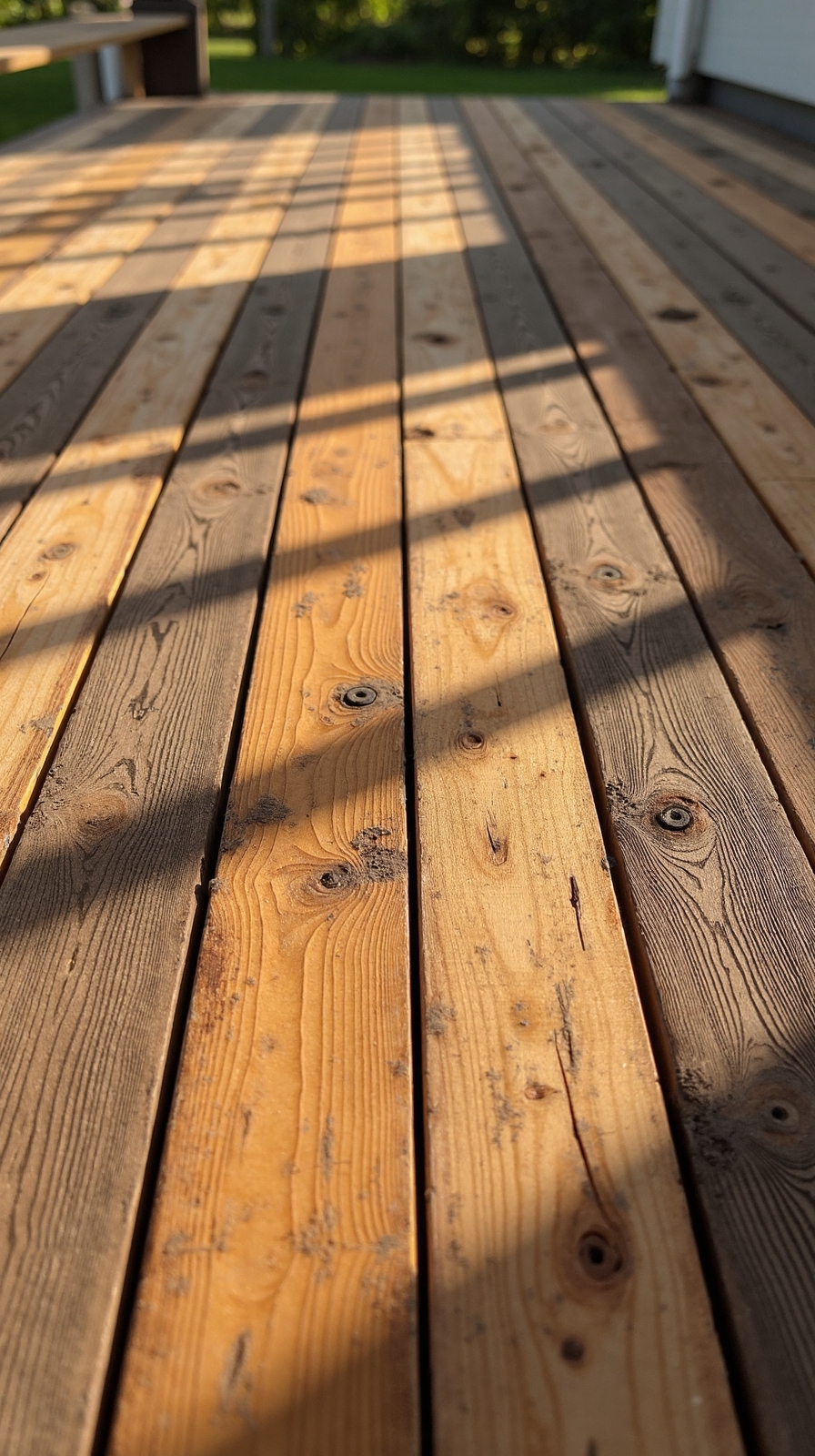 rustic reclaimed barn wood decking