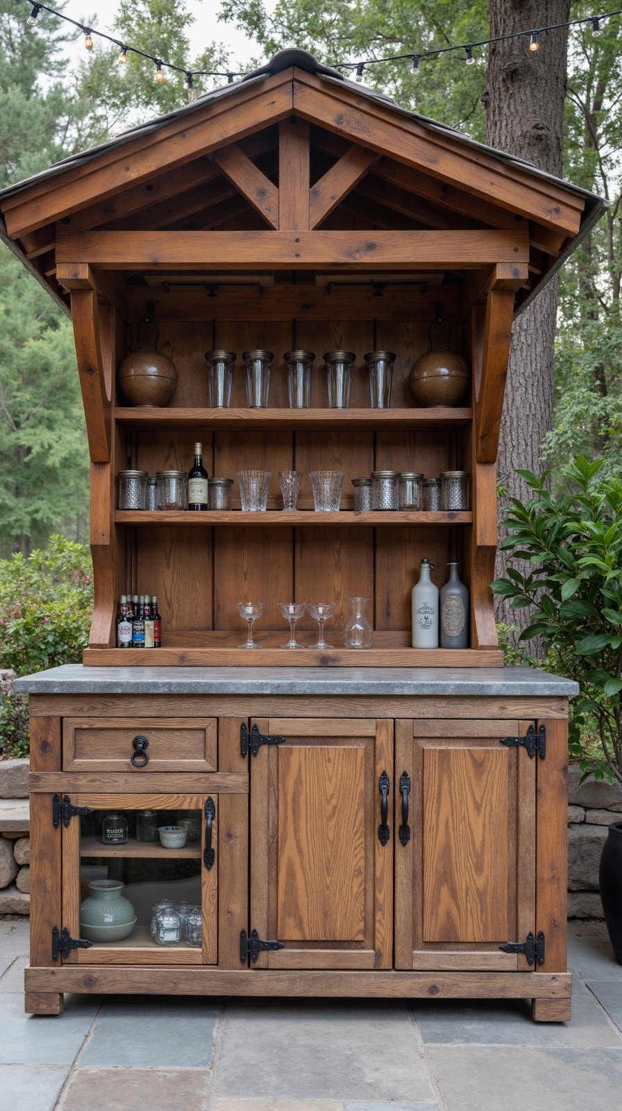 rustic reclaimed storage entertaining