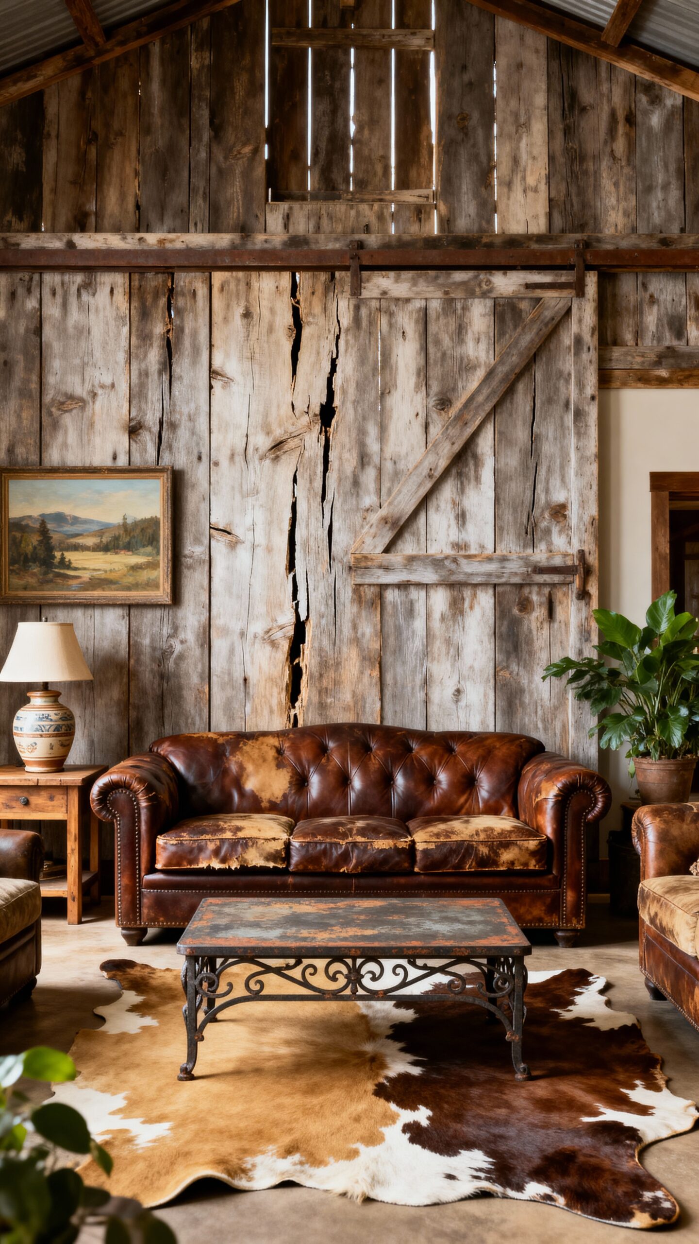 rustic weathered wood accent walls