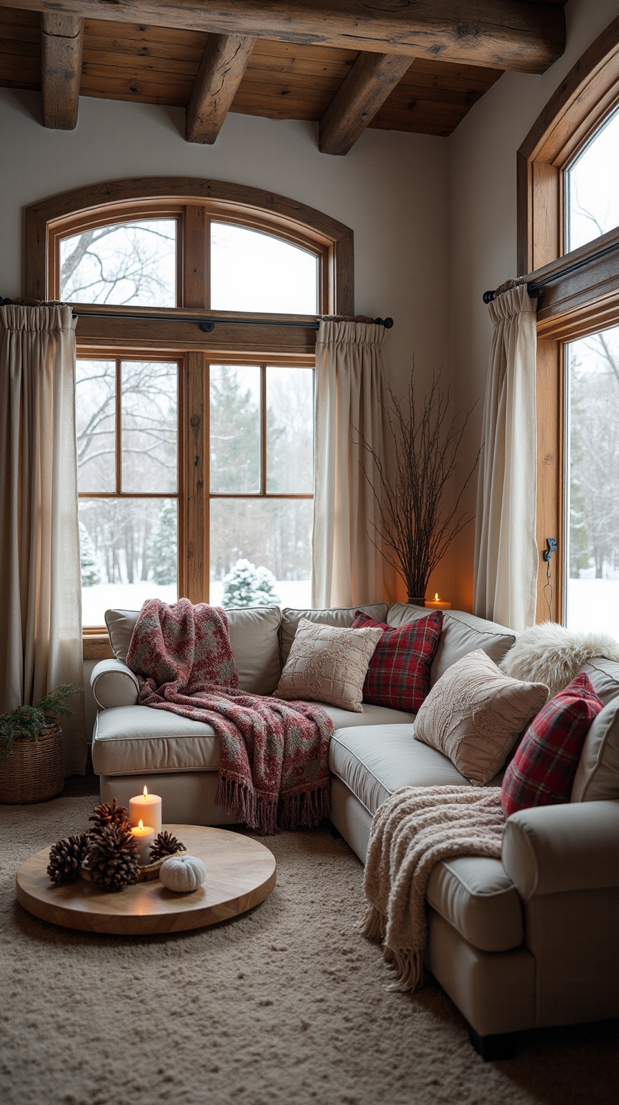 rustic winter cabin inspired warmth