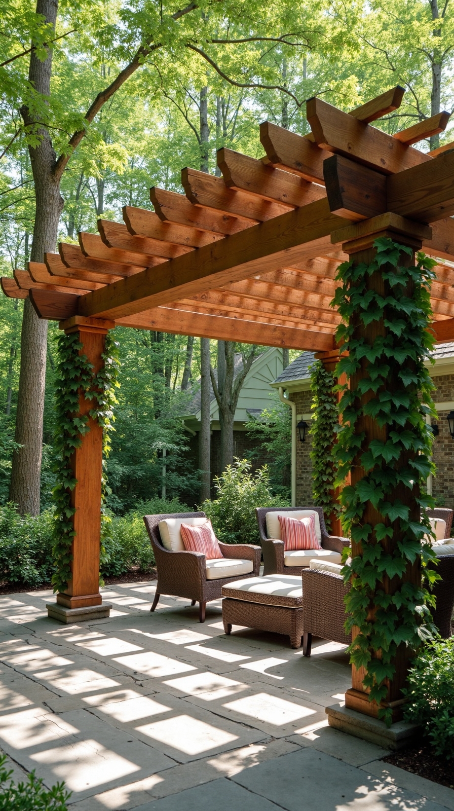 rustic wooden pergola nature inspired