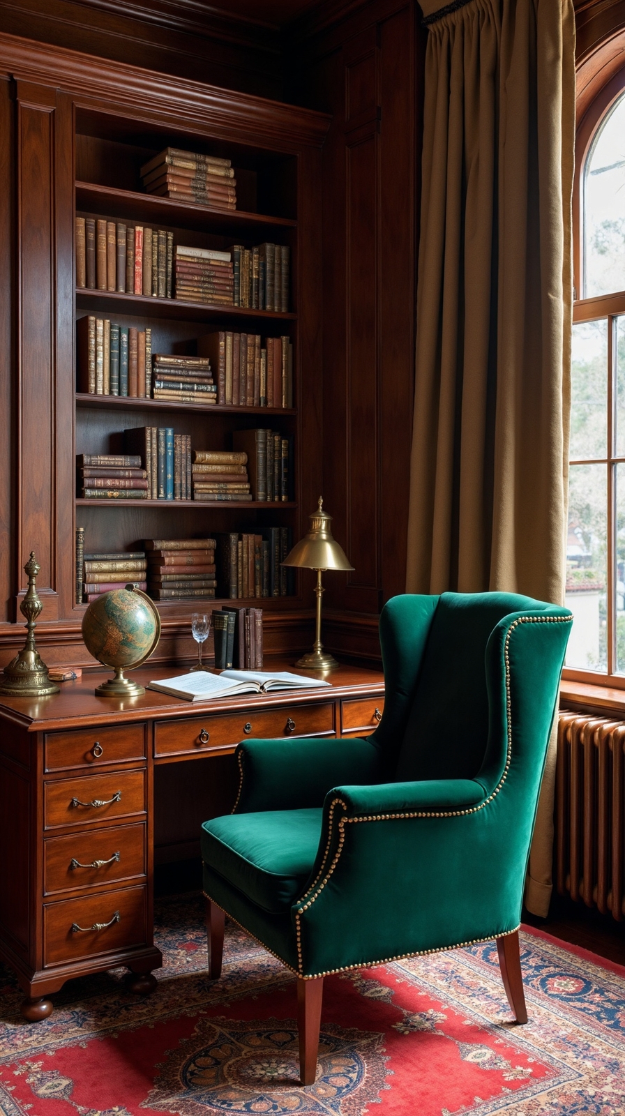 scholarly sanctuary of wood and elegance