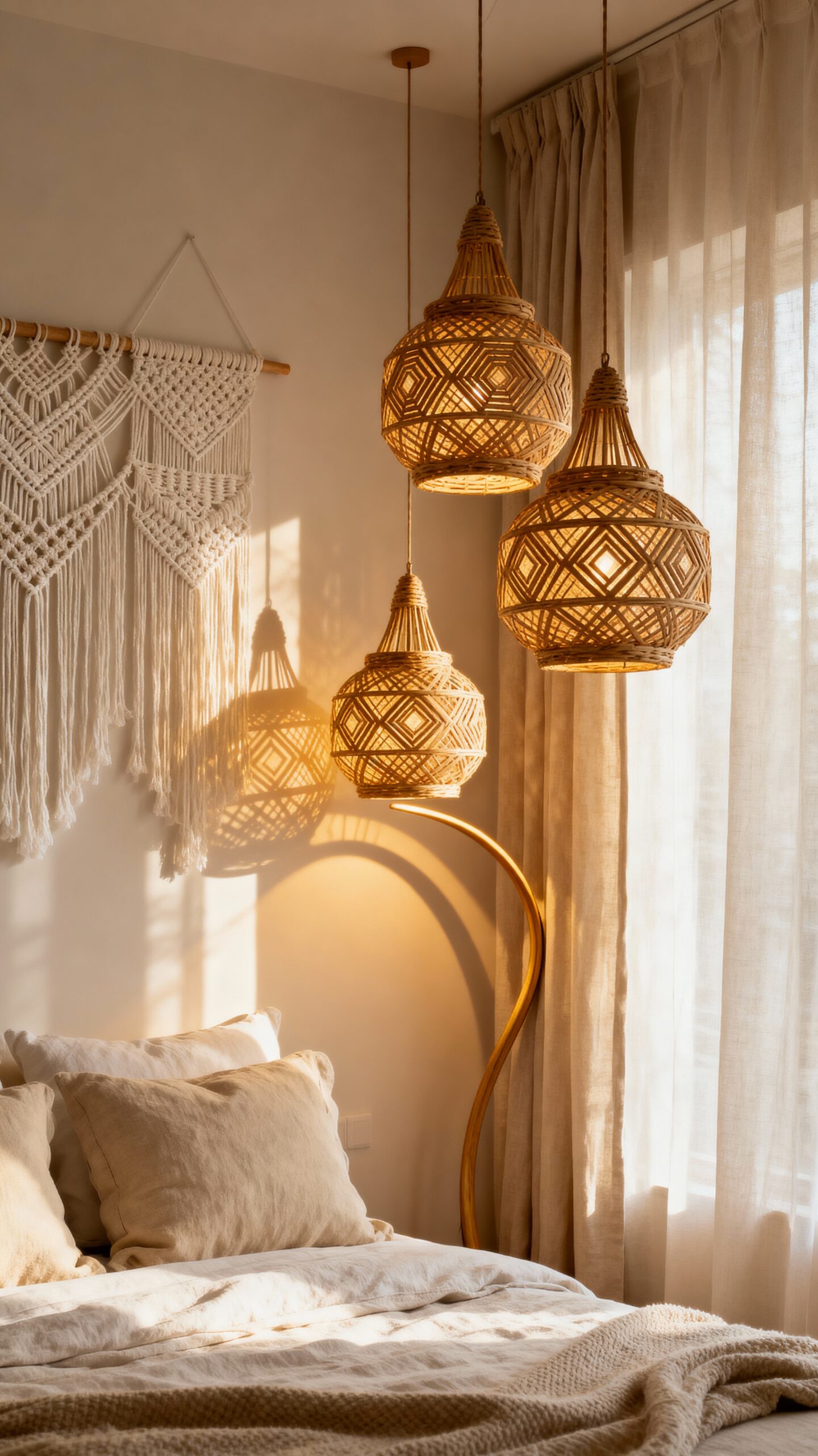 sculptural bohemian artistic statement lighting