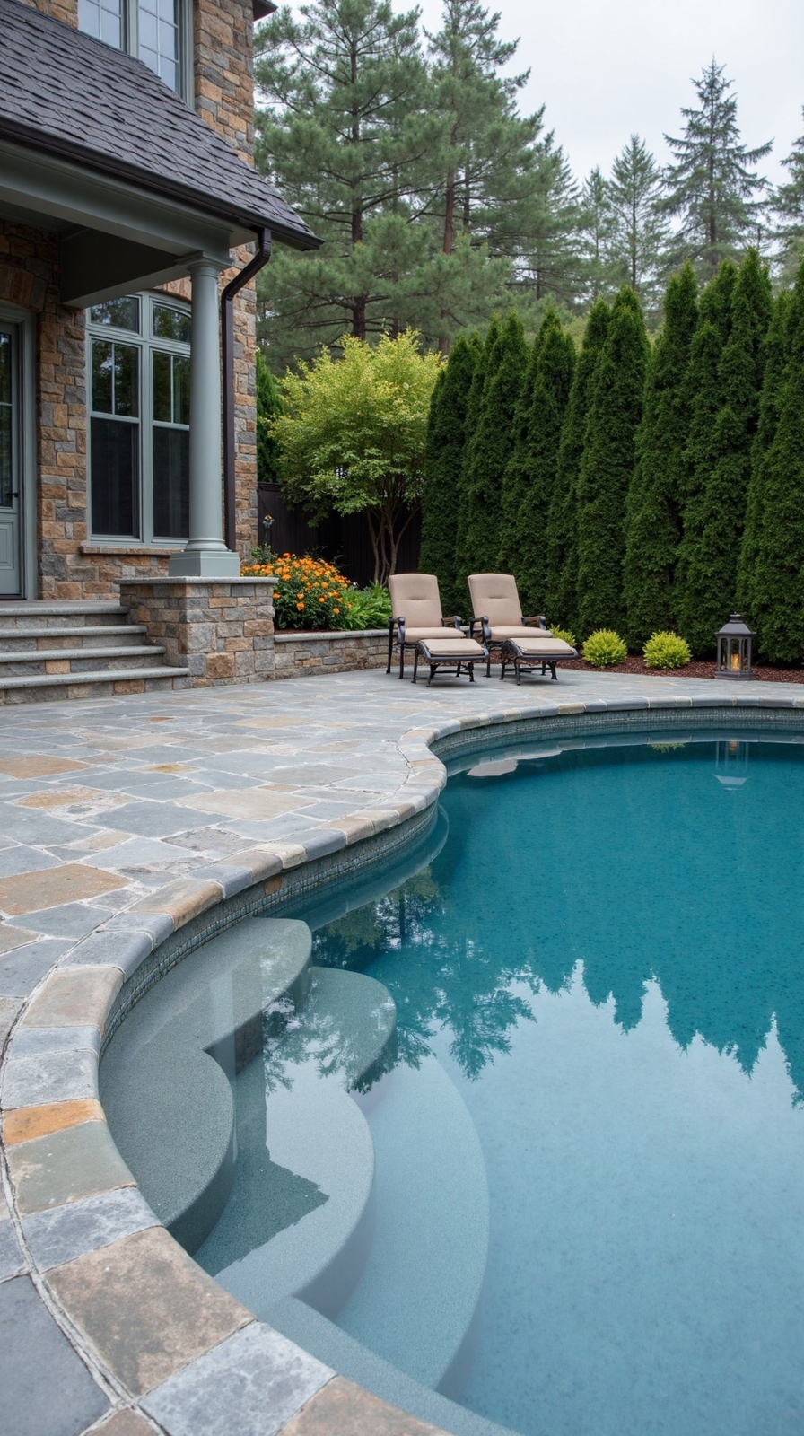 seamless bluestone pool coping integration
