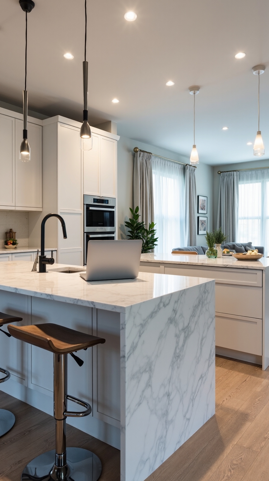 seamless multifunctional open concept living space