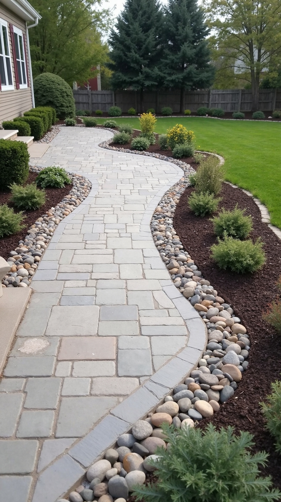 seamless patio garden gravel pebble transitions