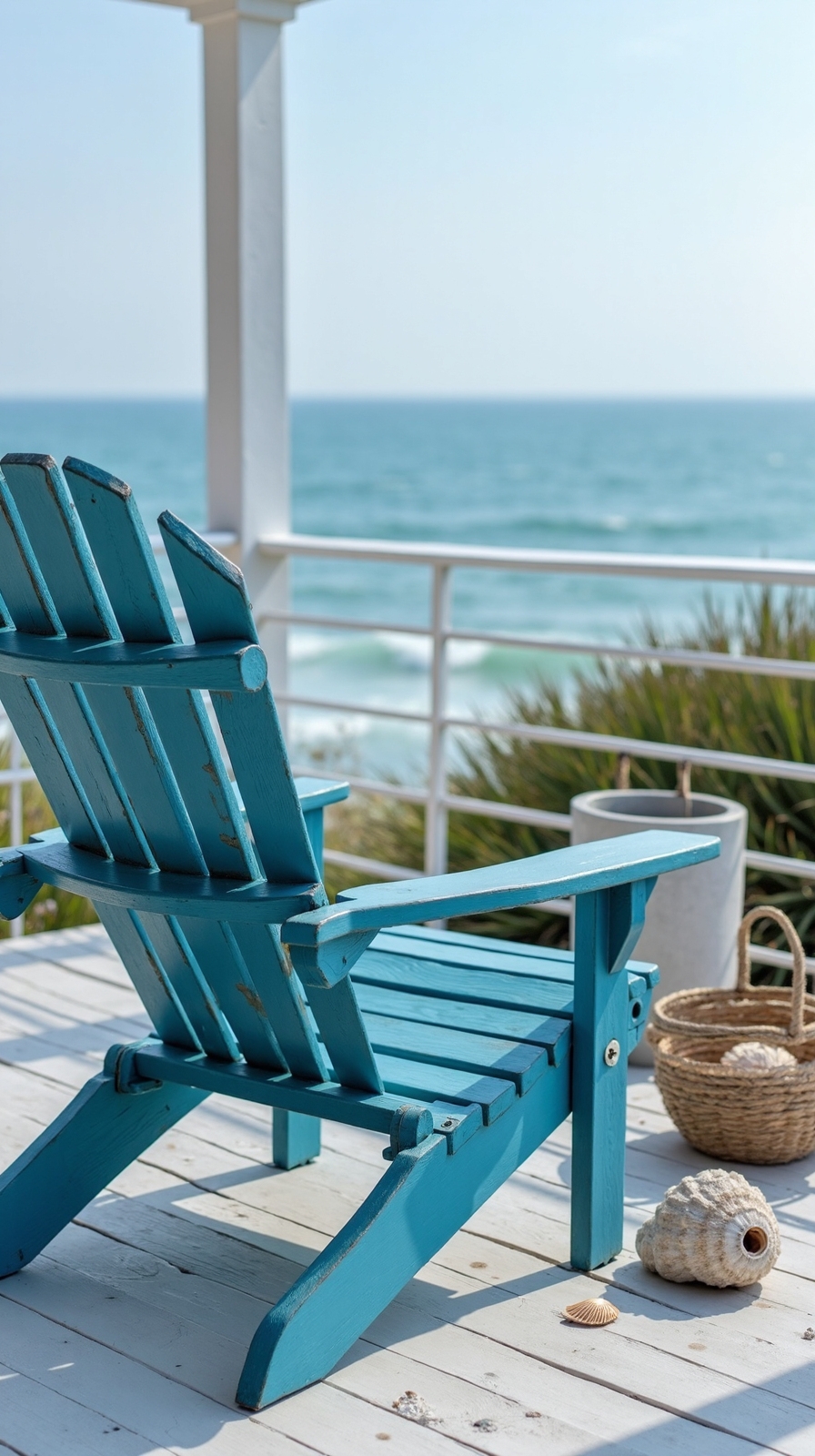 seaside inspired coastal blue patio charm
