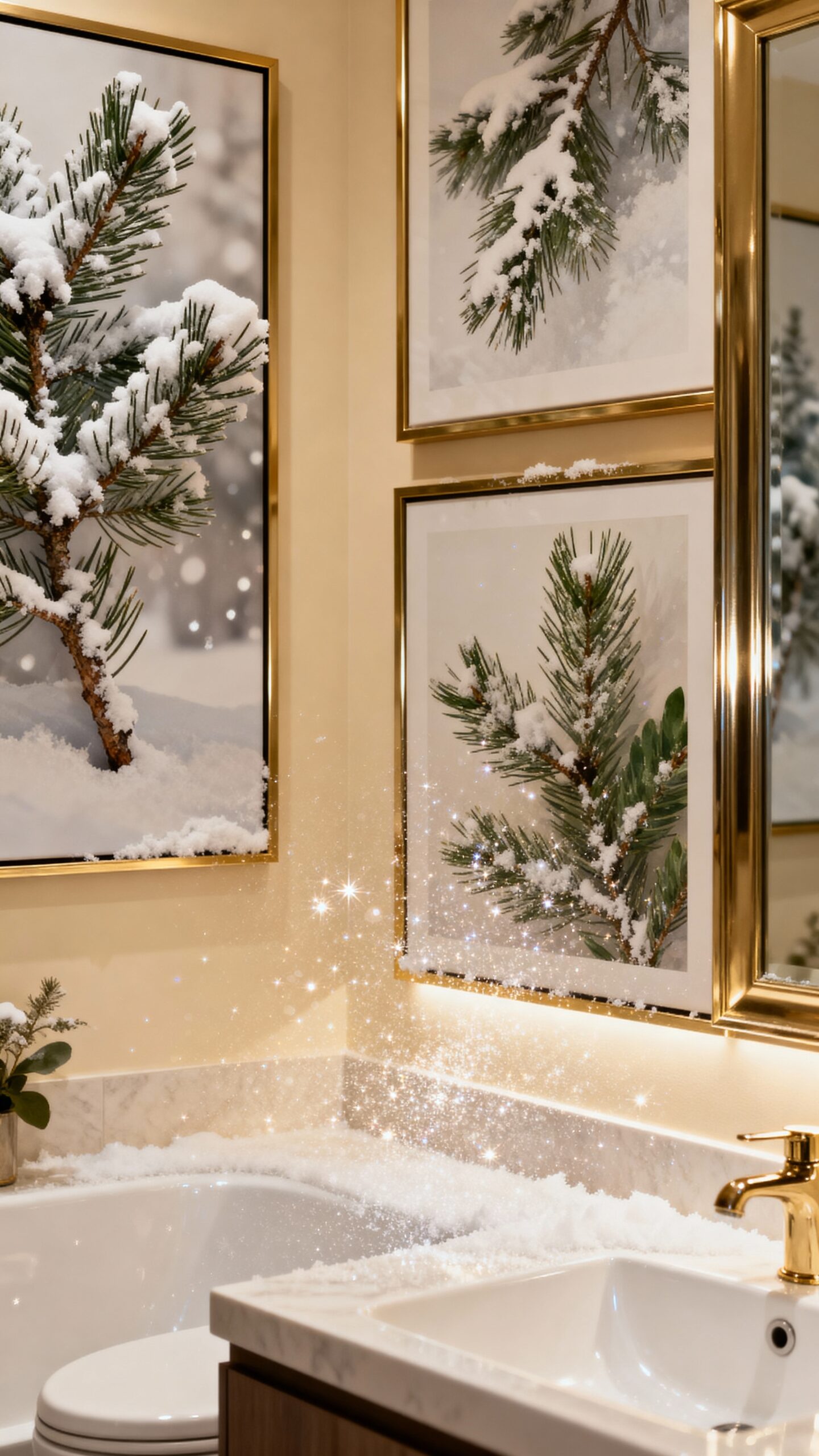 seasonal bathroom wall art transformation