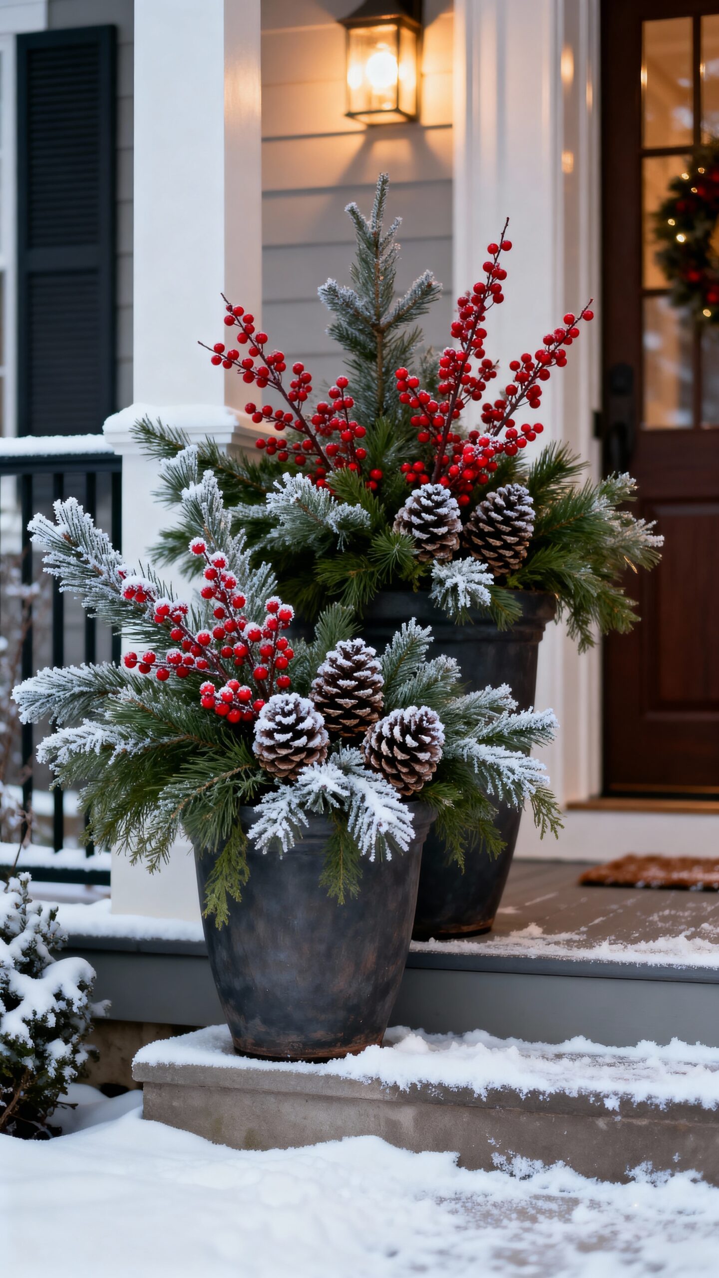 seasonal durable textured focal winter planters