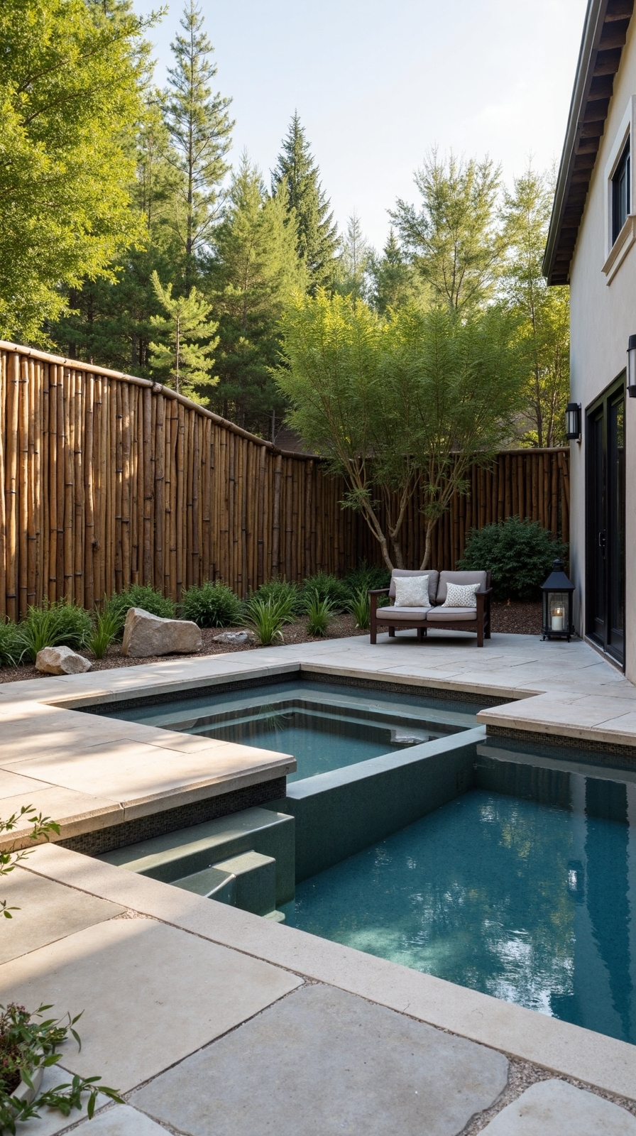 secluded hot tub alcove with privacy