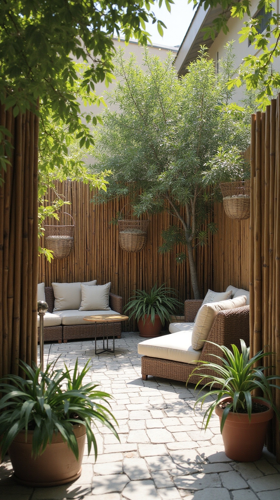 secluded outdoor living privacy ideas