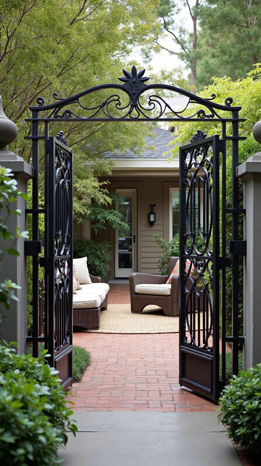 semi private sanctuary with decorative fencing