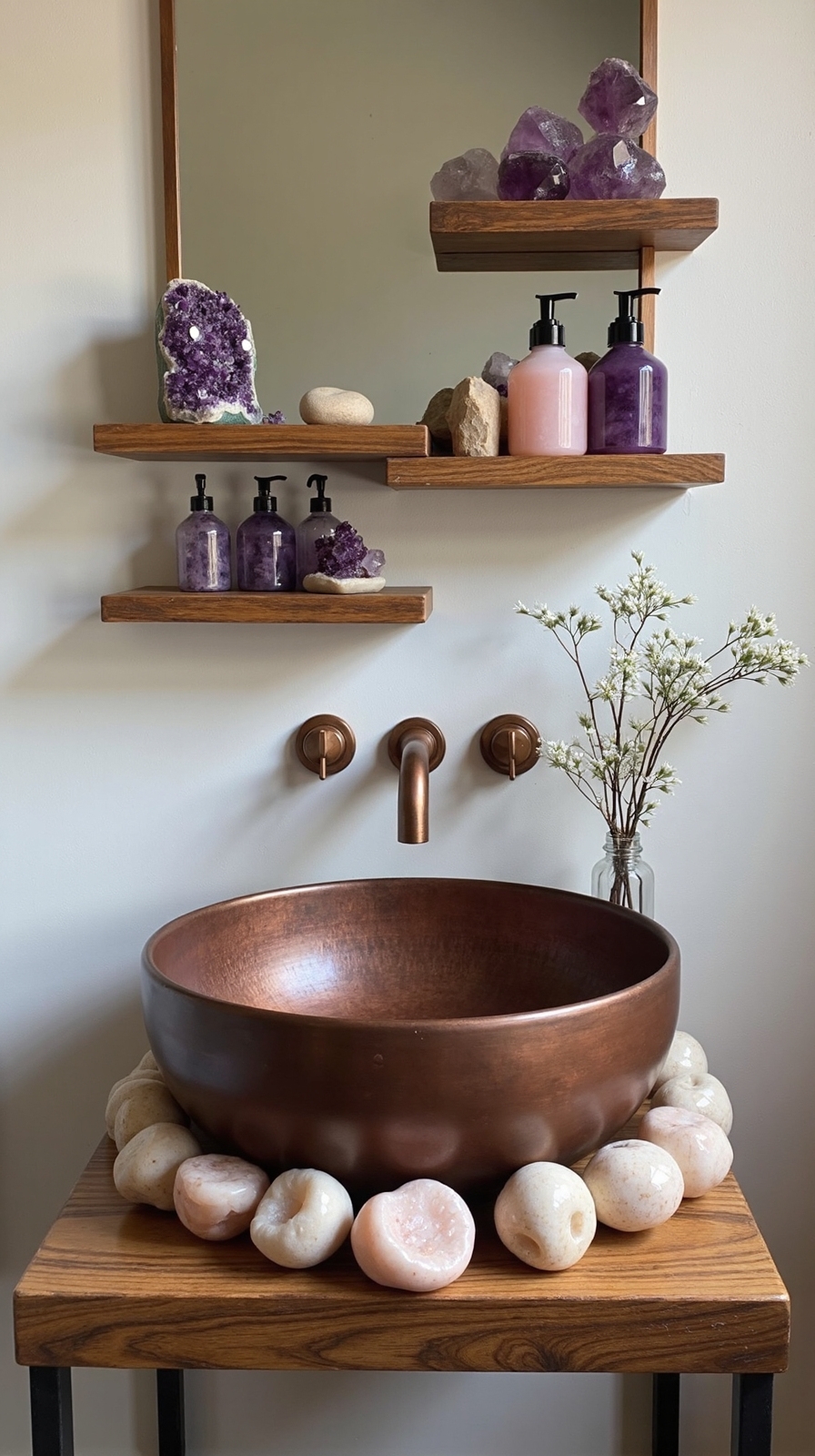 serene bathroom sanctuary with natural elements