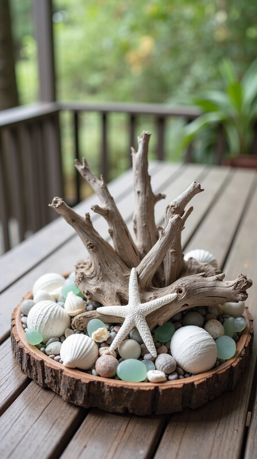 serene beachy coastal driftwood decor