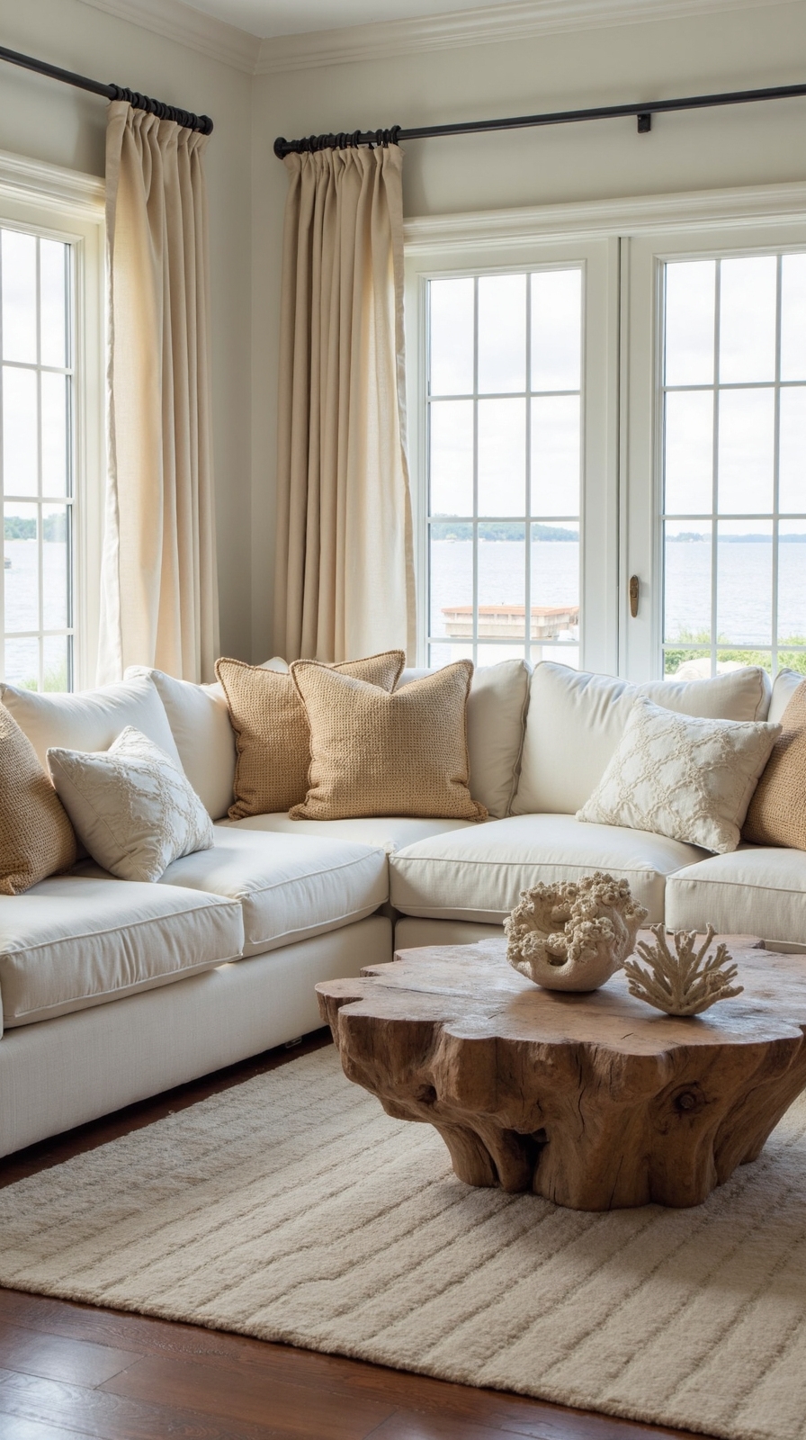 serene coastal elegance with natural accents