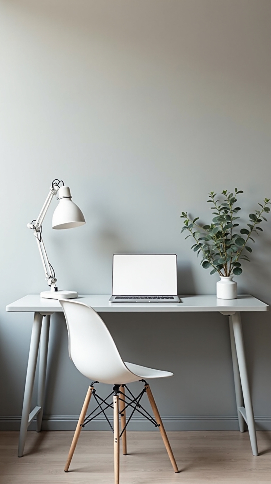 serene focused streamlined minimal desk setup