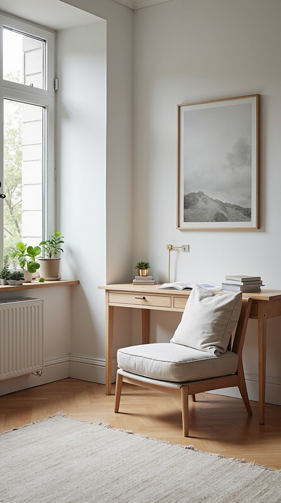 serene minimalist functional scandinavian office design