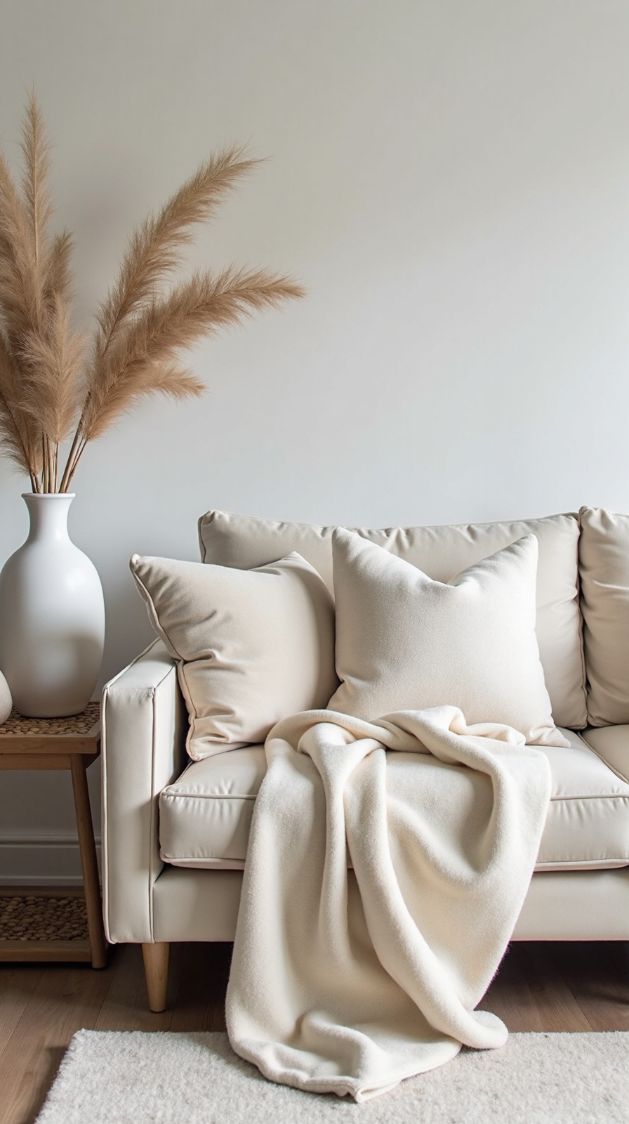 serene monochromatic winter decor palette