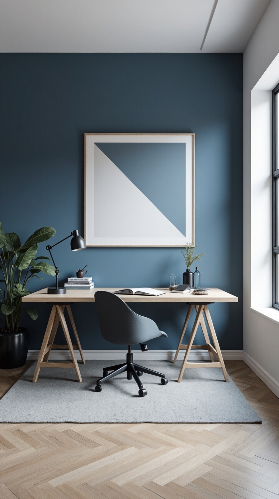 serene organized minimalist home office design