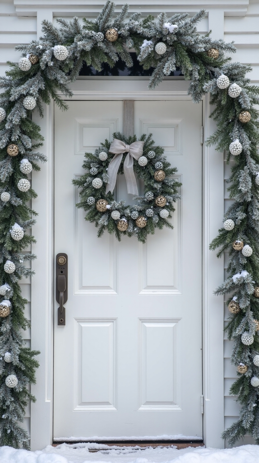 serene refined monochromatic winter display