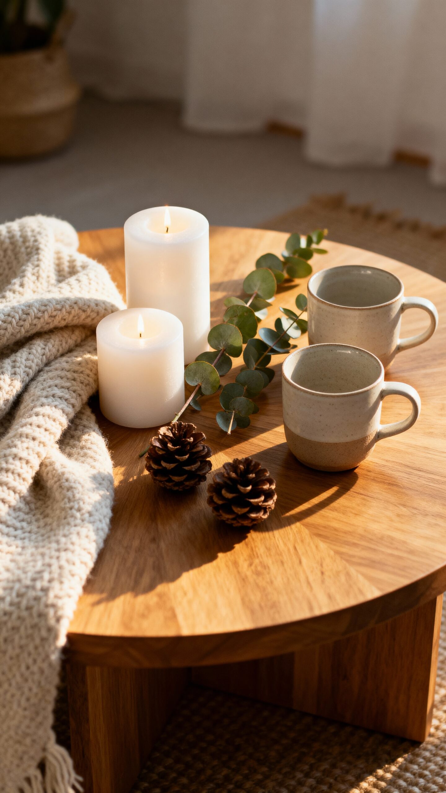 serene scandinavian minimalist coffee table