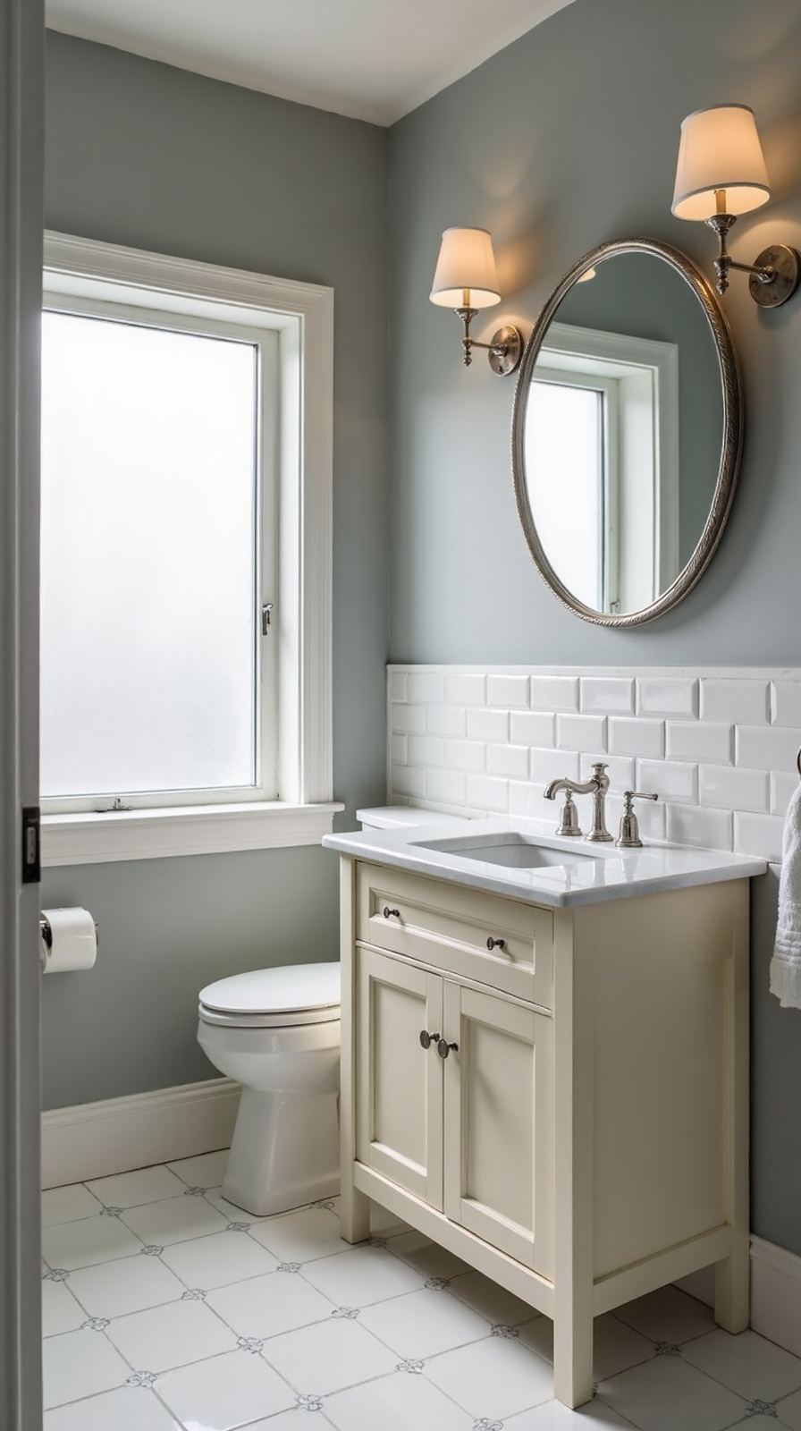 serene subdued sophisticated bathroom space