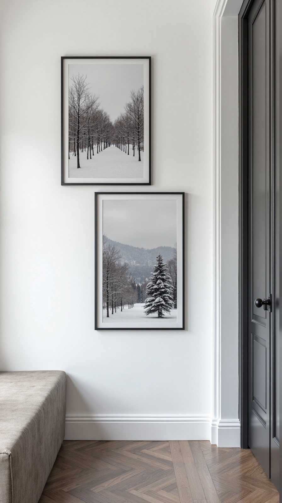 serene winter photography in sleek frames