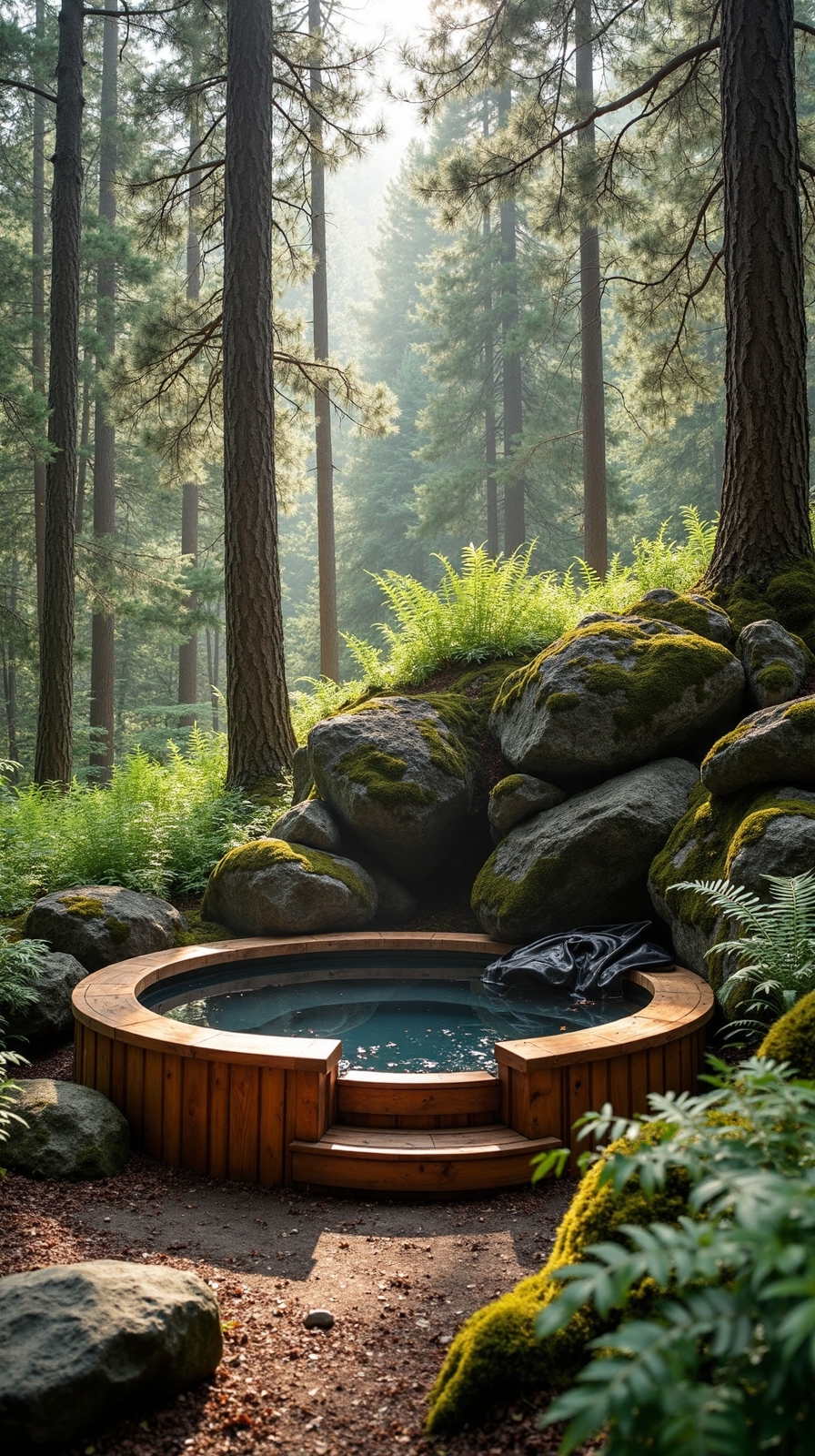 serene woodland retreat with natural accents