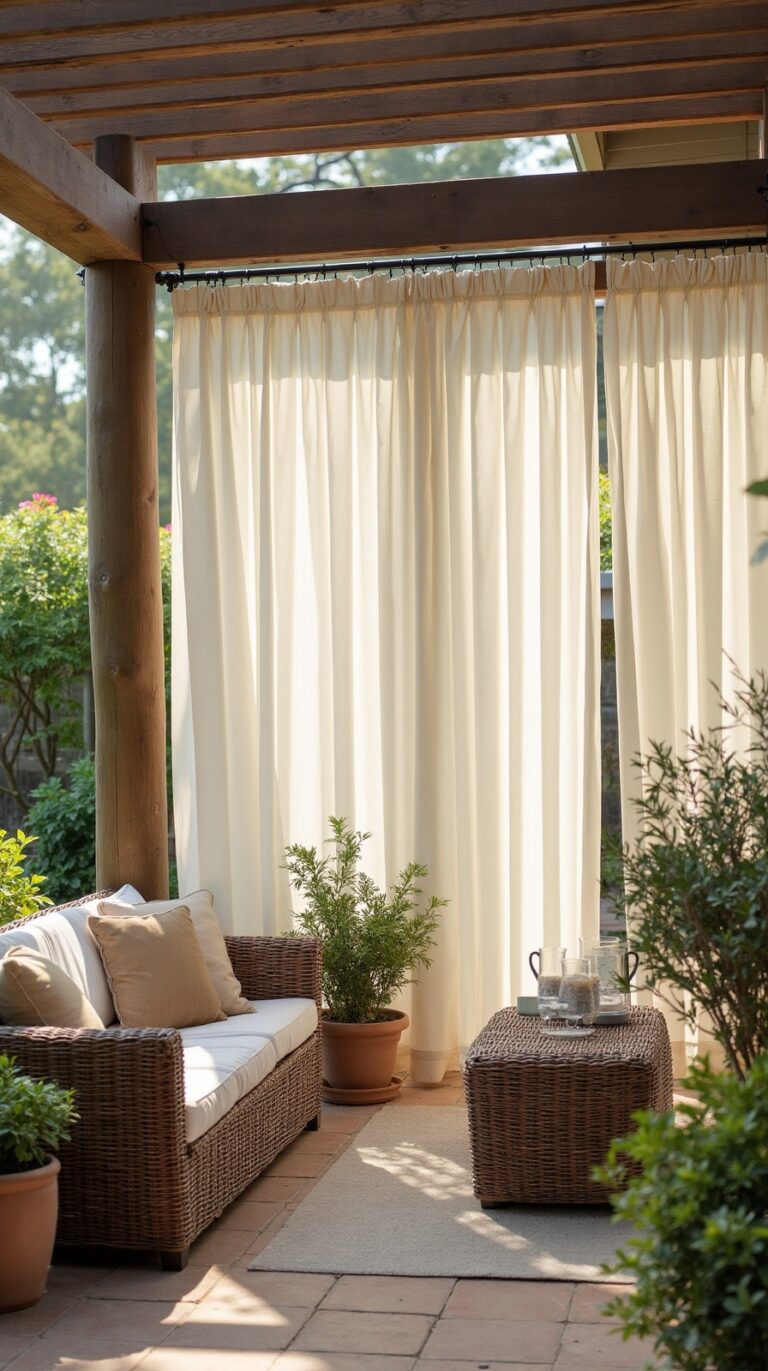 shaded patio curtain privacy ideas