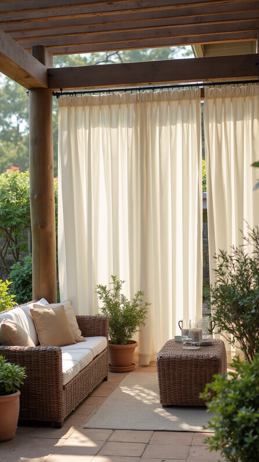 shaded patio curtain privacy ideas
