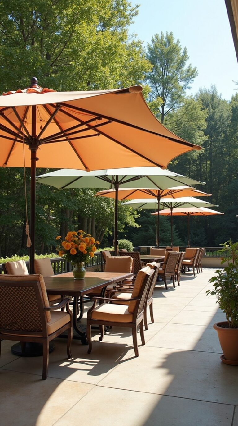 shaded patio umbrella style ideas