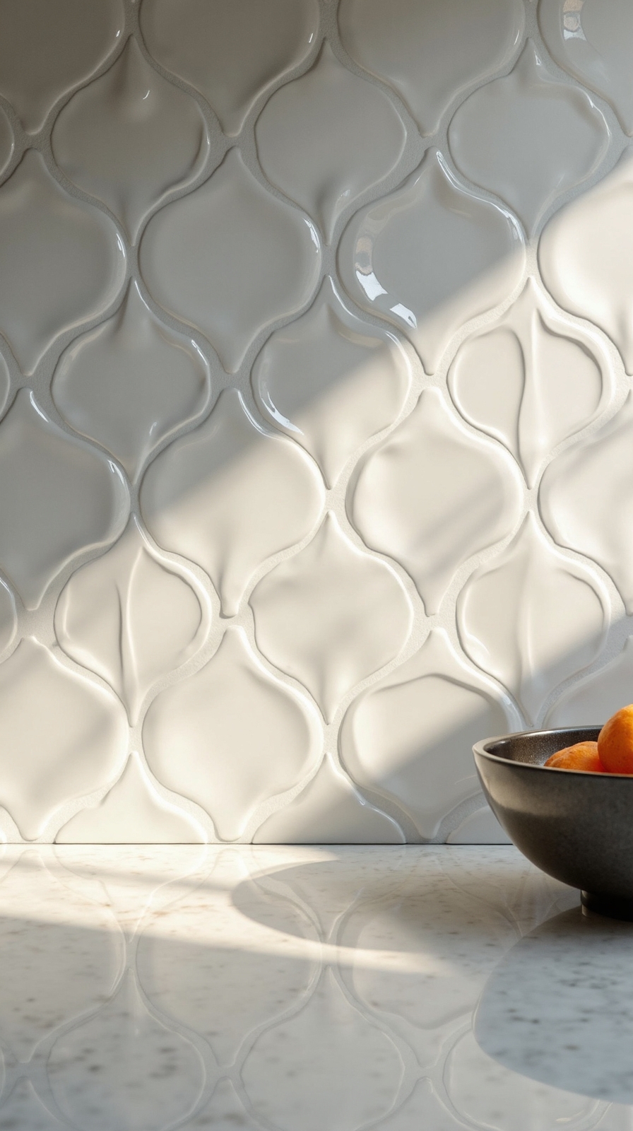 shimmering reflective elegant arabesque tiles
