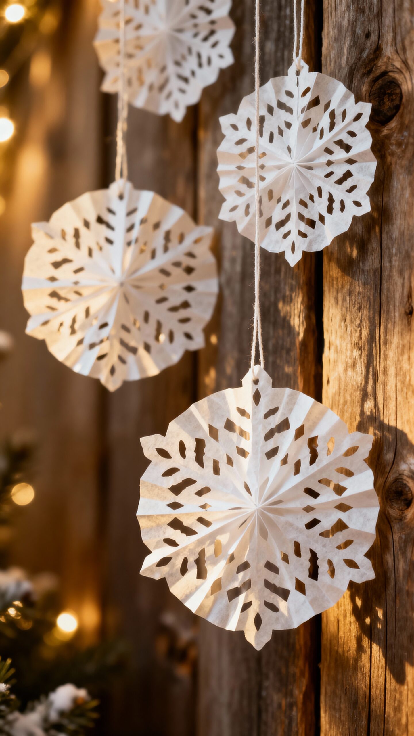 simple elegant coffee filter snowflakes