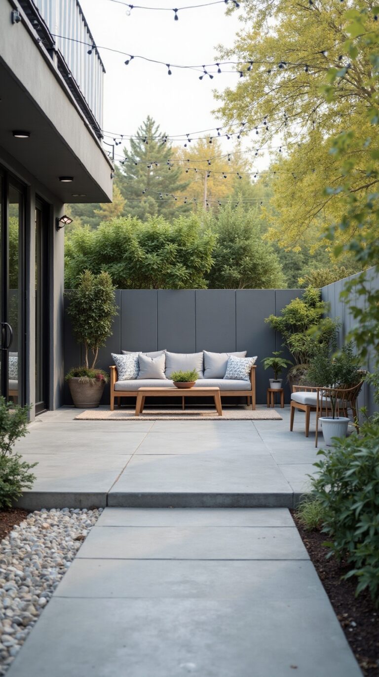 simple outdoor concrete patio