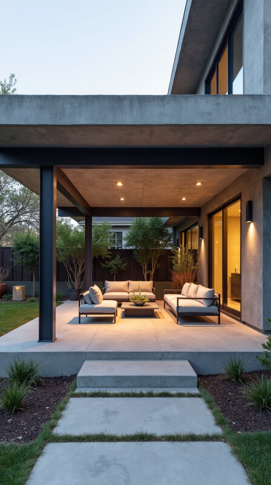 sleek contemporary minimalist unobstructed